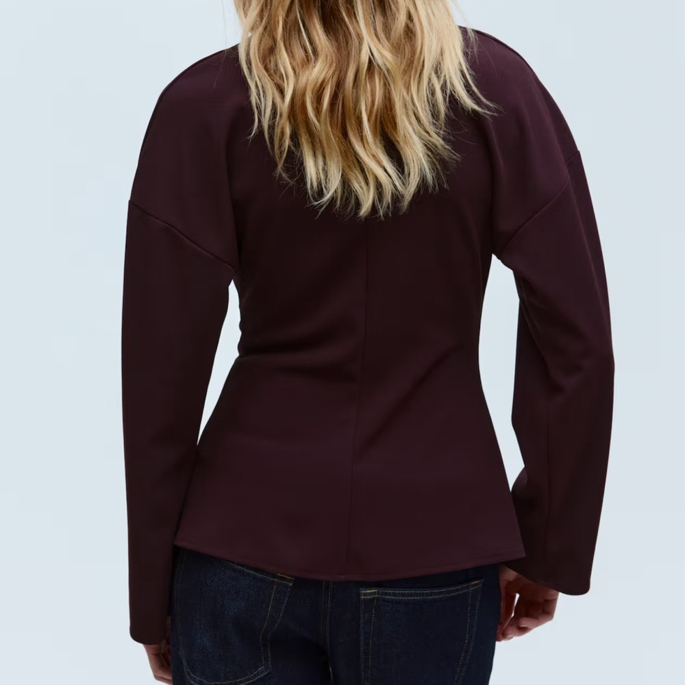 H&M Women's Burgundy Button-Up Top - Picture 3 of 4
